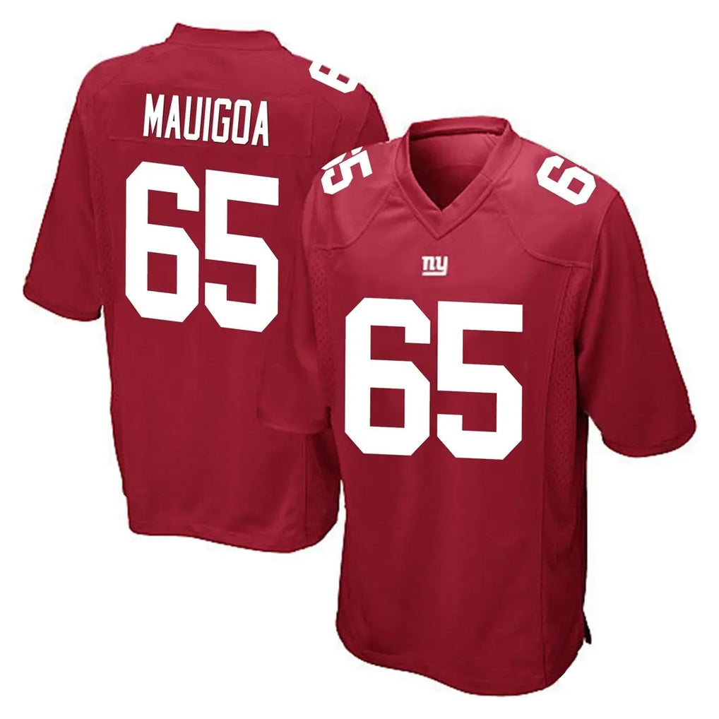 Kooe NY.Giants #65 Francis Mauigoa Player Red Home Game Stitched Jerseys