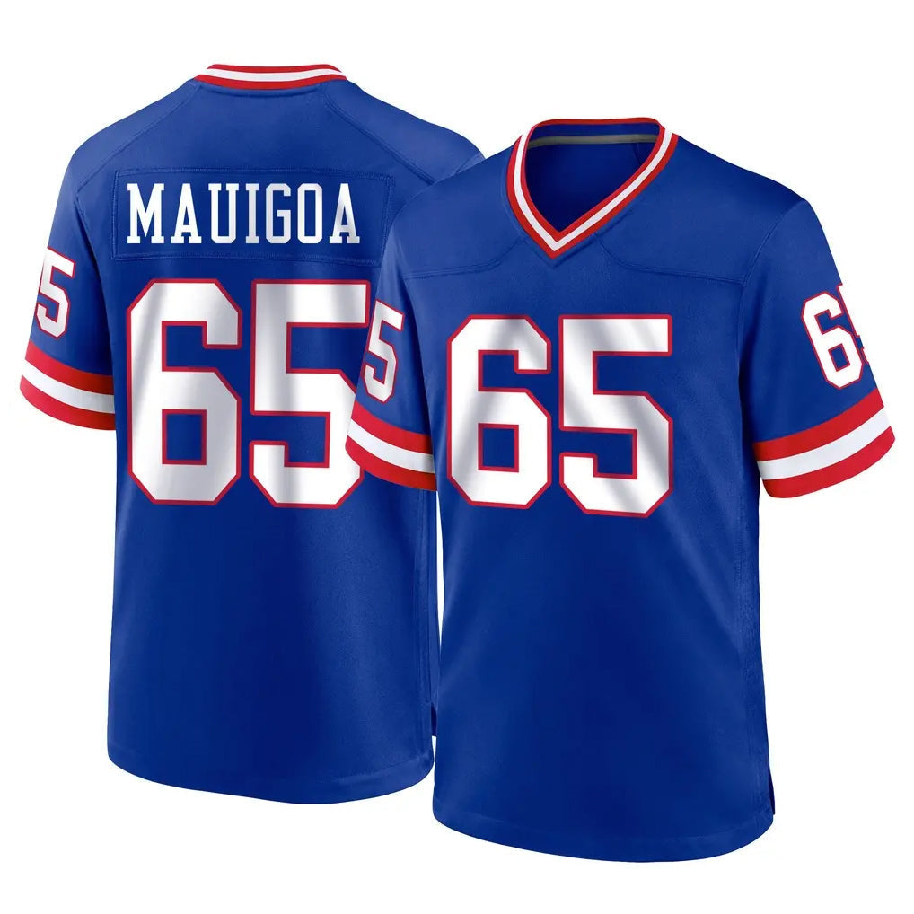 Kooe NY.Giants #65 Francis Mauigoa Player Royal Classic Home Game Stitched Jerseys