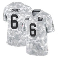 Kooe NY.Giants #6 Jaxson Dart Player Arctic Camo Salute To Service Limited Game Stitched Jerseys
