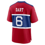 Kooe NY.Giants #6 Jaxson Dart Player Red Alternate Century Red Game Stitched Jerseys