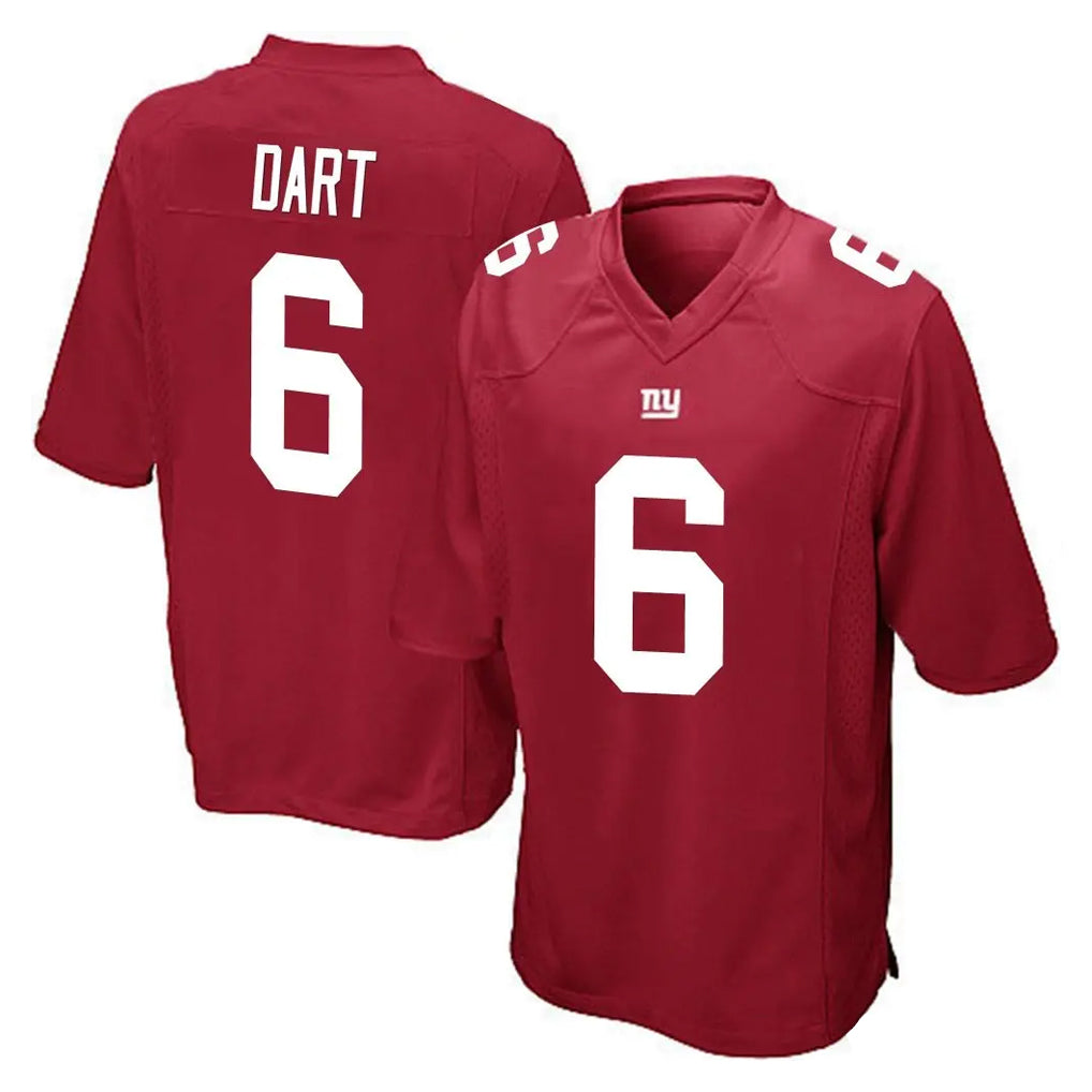 Kooe NY.Giants #6 Jaxson Dart Player Red Home Game Stitched Jerseys
