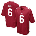 Kooe NY.Giants #6 Jaxson Dart Player Red Home Game Stitched Jerseys