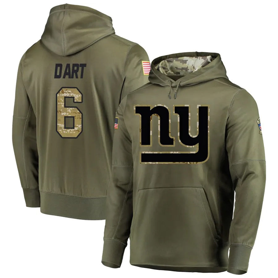 Kooe NY.Giants #6 Jaxson Dart Player Salute to Service Hoodies Stitched Jerseys