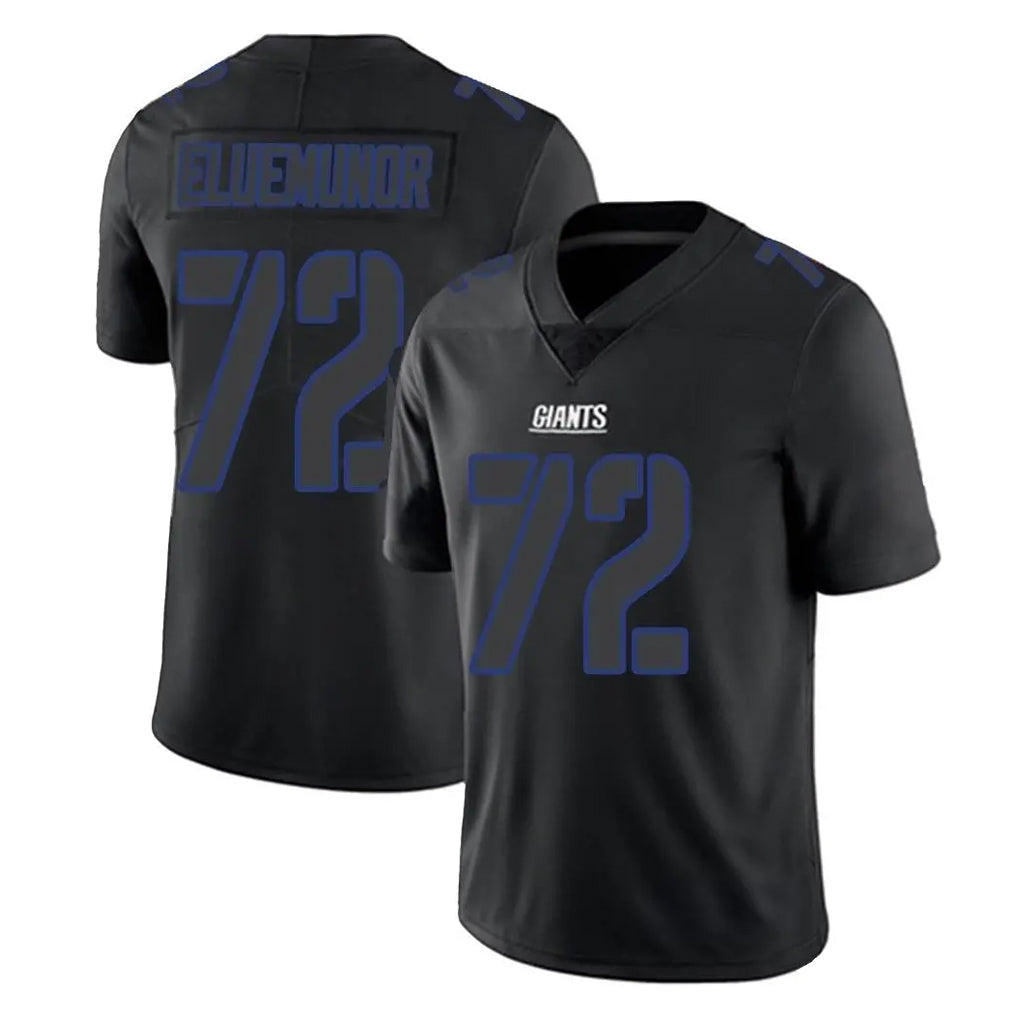 Kooe NY.Giants #72 Jermaine Eluemunor Player Black Impact Limited Home Game Stitched Jerseys