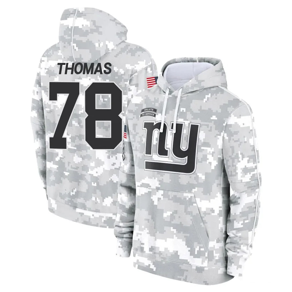 Kooe NY.Giants #78 Andrew Thomas Player Arctic Camo Salute to Service Pullover Hoodies Limited Game Stitched Jerseys