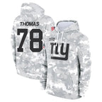 Kooe NY.Giants #78 Andrew Thomas Player Arctic Camo Salute to Service Pullover Hoodies Limited Game Stitched Jerseys