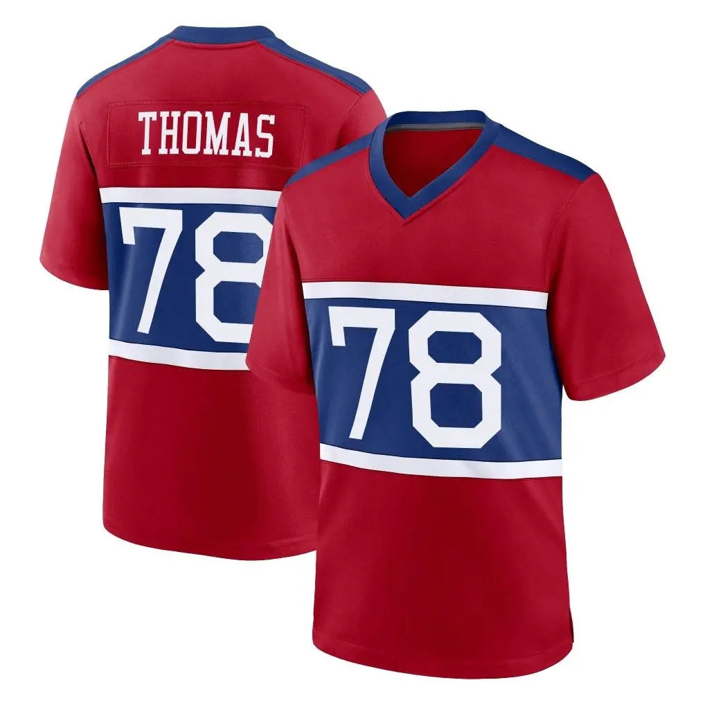 Kooe NY.Giants #78 Andrew Thomas Player Red Century Home Game Stitched Jerseys