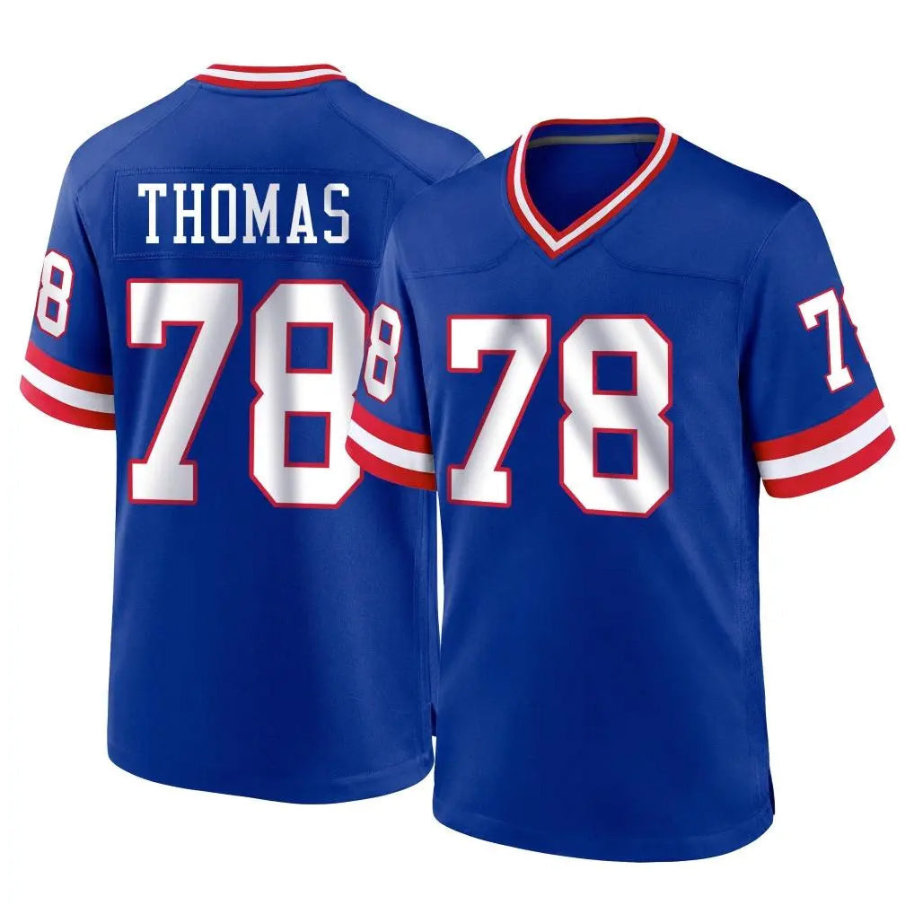 Kooe NY.Giants #78 Andrew Thomas Player Royal Classic Home Game Stitched Jerseys