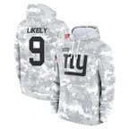 Kooe NY.Giants #9 Lsaiah Likely Player Arctic Camo Salute to Service Pullover Hoodies Limited Game Stitched Jerseys