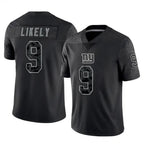 Kooe NY.Giants #9 Lsaiah Likely Player Black Limited Reflective Home Game Stitched Jerseys