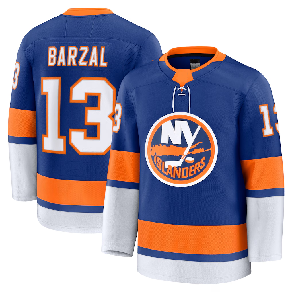 Kooe NY.Islanders #13 Mathew Barzal Royal Home Premium Jerseys
