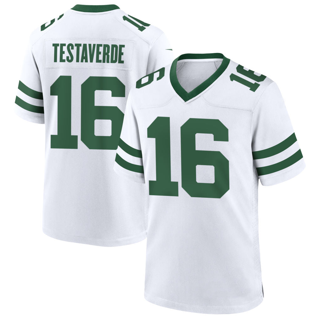 Kooe NY.Jets #16 Vinny Testaverde Player White Home Game Stitched Jerseys