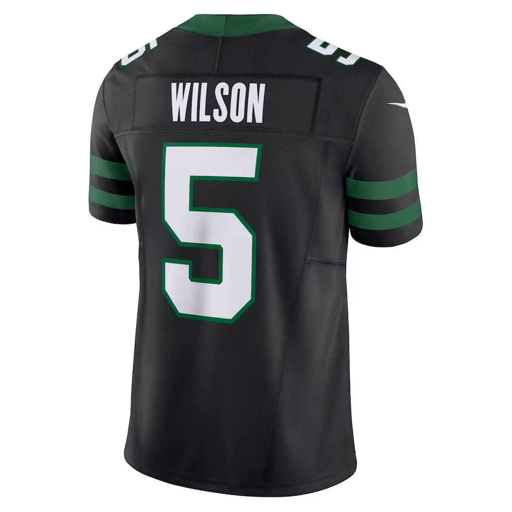 Kooe NY.Jets #5 Garrett Wilson Legacy Black Alternate Vapor F.U.S.E. Limited Stitched Jerseys