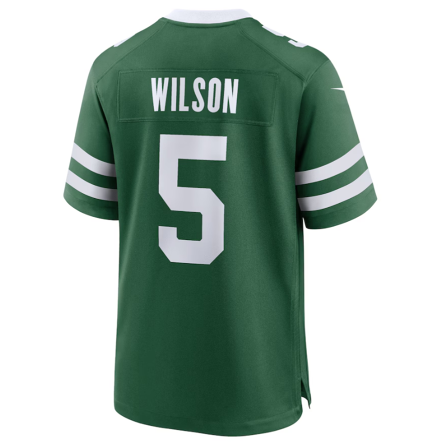 Kooe NY.Jets #5 Garrett Wilson Legacy Green Game Jersey Stitched American Stitched Jerseys