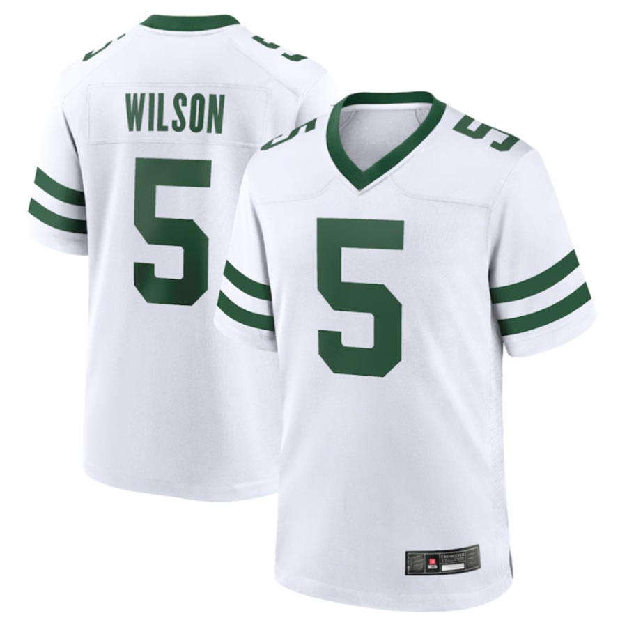 Kooe NY.Jets #5 Garrett Wilson Legacy White Game Jersey Stitched American Stitched Jersey