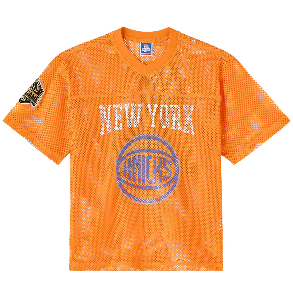 Kooe NY.Knicks OVO x  Orange Mesh Football Fashion Jerseys