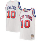 Kooe NY.Knicks #10 Walt Frazier Mitchell & Ness White Hardwood Classics Swingman Jerseys