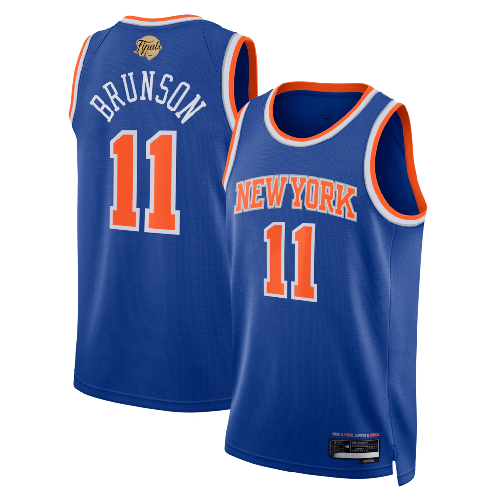 Kooe NY.Knicks #11 Jalen Brunson  Blue 2026  Finals Patch Swingman Jerseys - Icon Edition