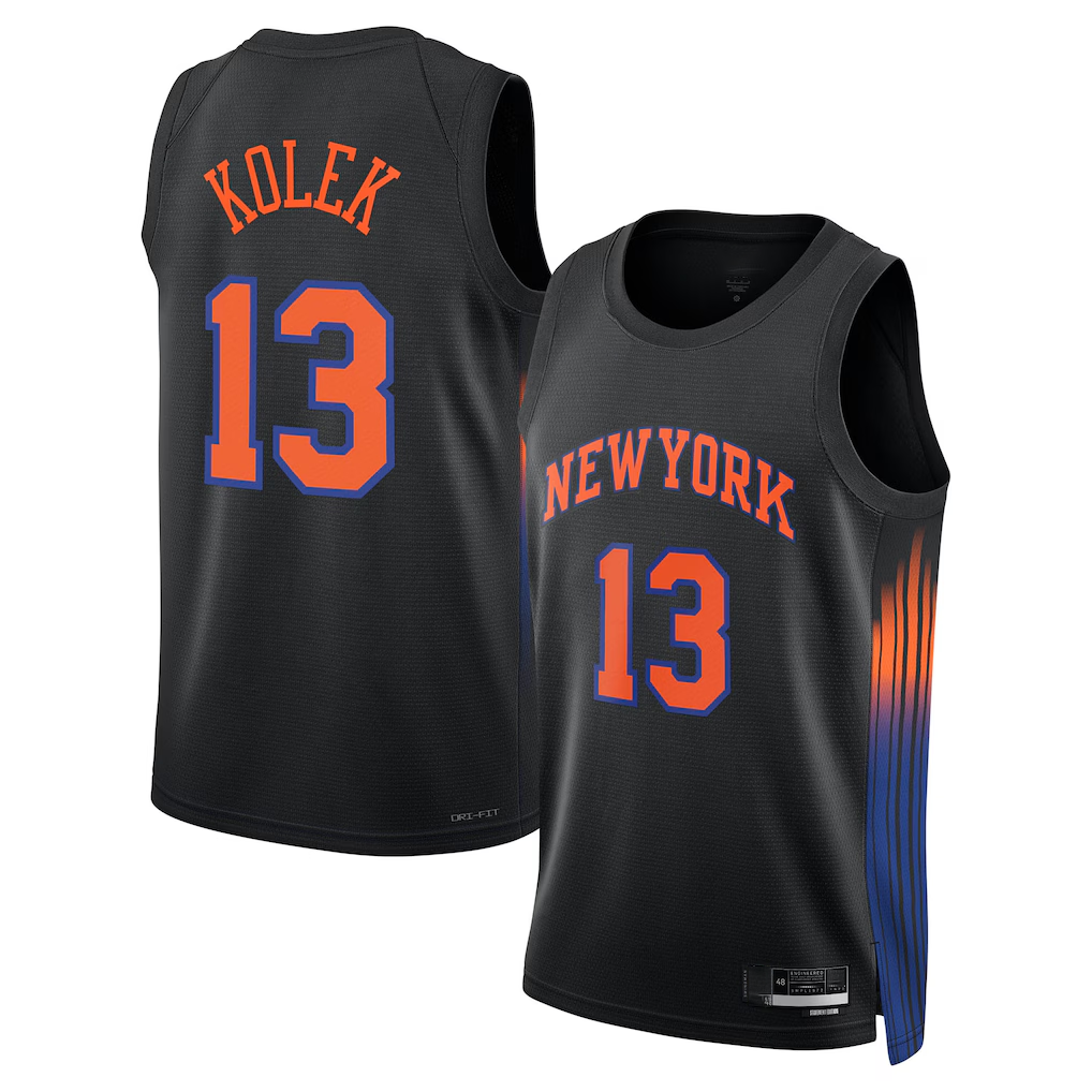 Kooe NY.Knicks #13 Tyler Kolek Jordan Brand Black Swingman Jerseys - Statement Edition