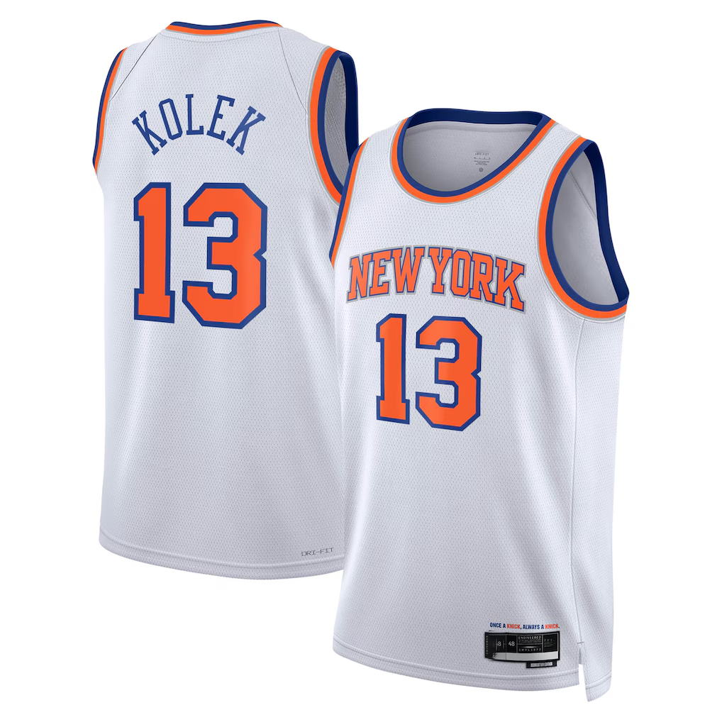 Kooe NY.Knicks #13 Tyler Kolek White Swingman Jerseys - Association Edition