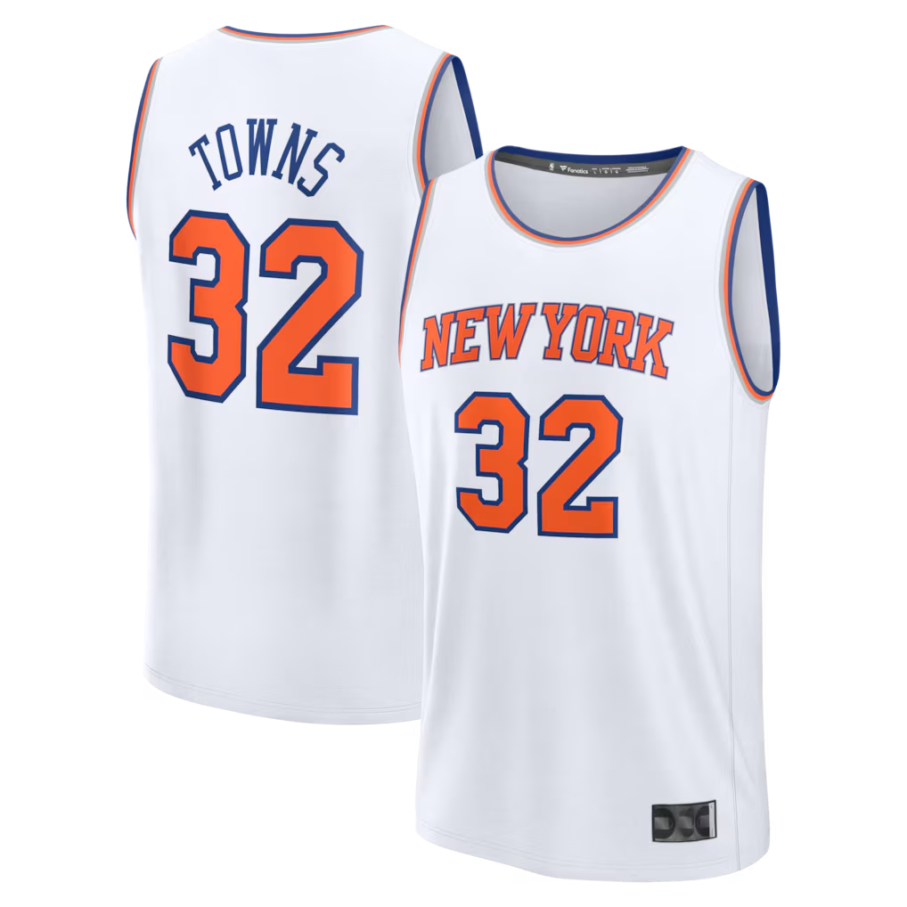 Kooe NY.Knicks #32 Karl-Anthony Towns  White Fast Break Replica Player Jerseys - Association Edition
