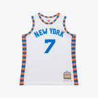 Kooe NY.Knicks #7 Carmelo Anthony Mitchell & Ness White 2015-16 Hardwood Classics Authentic Jerseys