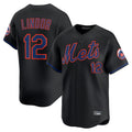 Kooe NY.Mets #12 Francisco Lindor Player Black Alternate Home Limited Stitched Jerseys