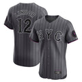 Kooe NY.Mets #12 Francisco Lindor Player Gray City Connect Limited Elite Home Stitched Jerseys