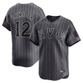Kooe NY.Mets #12 Francisco Lindor Player Gray City Connect Limited Stitched Jerseys