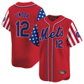 Kooe NY.Mets #12 Francisco Lindor Player Red 2025 Independence Day Vapor Premier Limited  Stitched Jerseys
