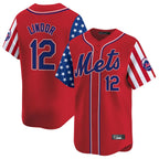 Kooe NY.Mets #12 Francisco Lindor Player Red 2025 Independence Day Vapor Premier Limited  Stitched Jerseys