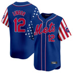 Kooe NY.Mets #12 Francisco Lindor Player Royal 2025 Independence Day Vapor Premier Limited  Stitched Jerseys