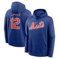 Kooe NY.Mets #12 Francisco Lindor Player Royal Club Pullover Hoodie Game Stitched Jerseys