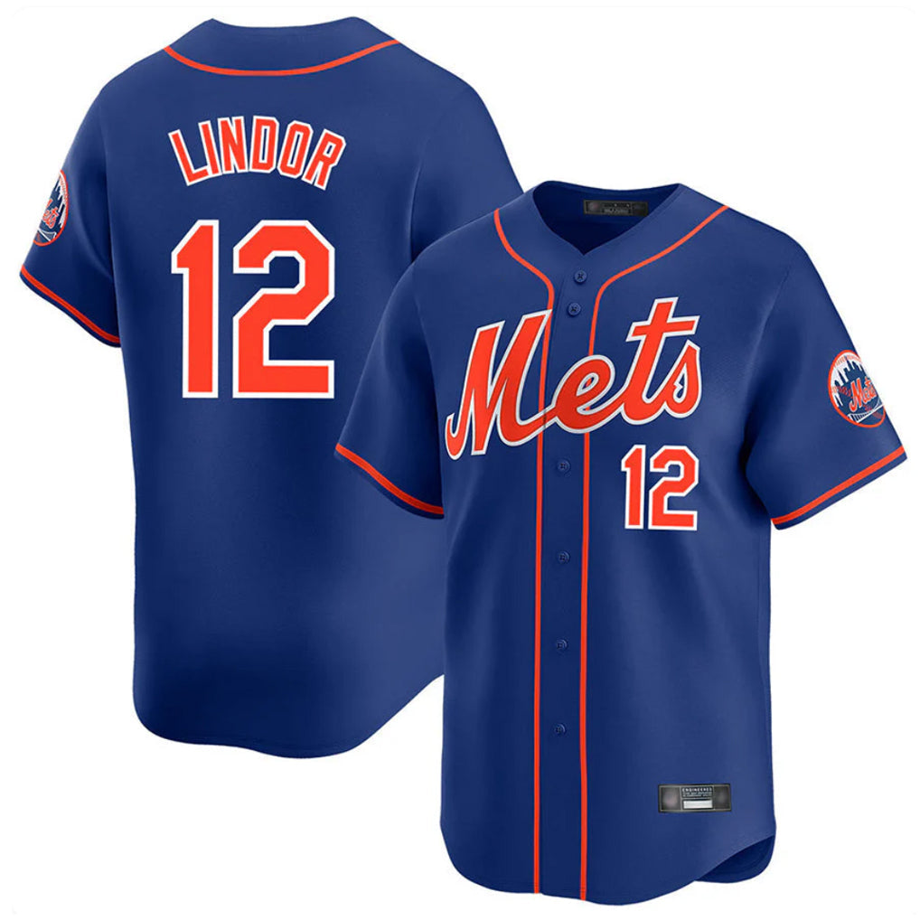 Kooe NY.Mets #12 Francisco Lindor Player Royal Home Limited Stitched Jerseys