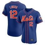 Kooe NY.Mets #12 Francisco Lindor Player Royal Limited Elite Home Stitched Jerseys