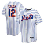 Kooe NY.Mets #12 Francisco Lindor Player White Home Game Stitched Jerseys