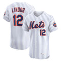 Kooe NY.Mets #12 Francisco Lindor Player White Home Limited Elite Stitched Jerseys