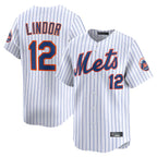 Kooe NY.Mets #12 Francisco Lindor Player White Home Limited Stitched Jerseys