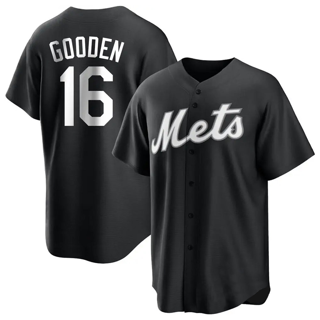 Kooe NY.Mets #16 Dwight Gooden Player Black Home Game Stitched Jerseys