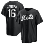 Kooe NY.Mets #16 Dwight Gooden Player Black Home Game Stitched Jerseys