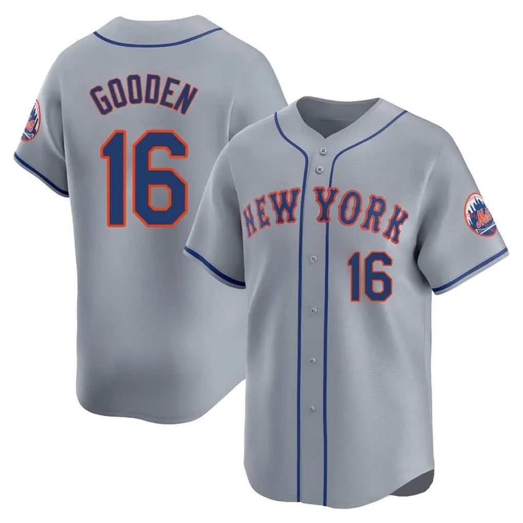Kooe NY.Mets #16 Dwight Gooden Player Gray Road Limited Home Stitched Jerseys