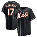 Kooe NY.Mets #17 Keith Hernandez Player Black Fashion Out Game Stitched Jerseys