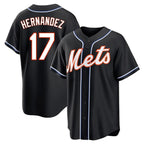 Kooe NY.Mets #17 Keith Hernandez Player Black Fashion Out Game Stitched Jerseys