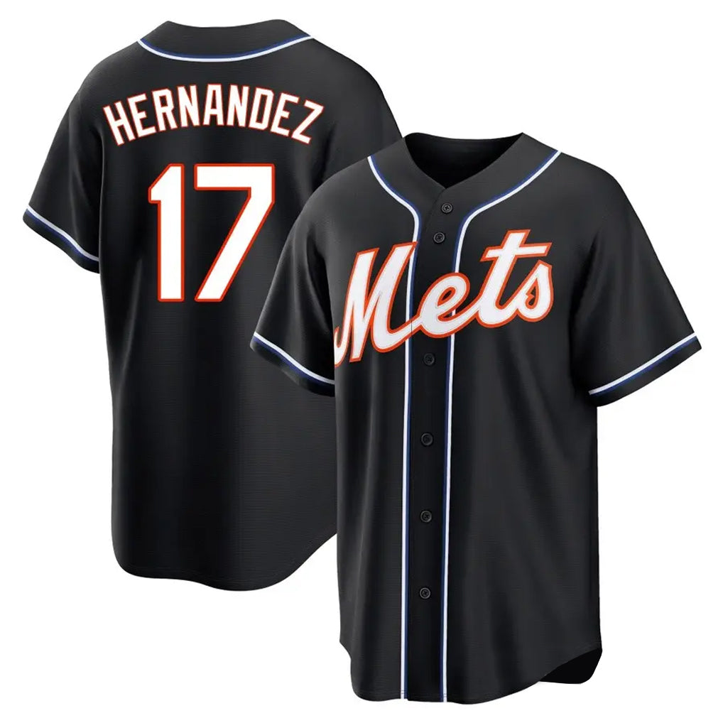 Kooe NY.Mets #17 Keith Hernandez Player Black Fashion Out Game Stitched Jerseys