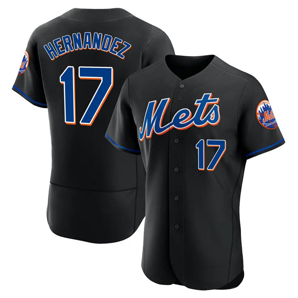 Kooe NY.Mets #17 Keith Hernandez Player Black Replica Home Limited Elite Stitched Jerseys