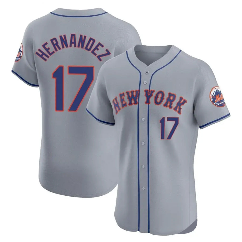 Kooe NY.Mets #17 Keith Hernandez Player Gray Road Limited Elite Home Stitched Jerseys