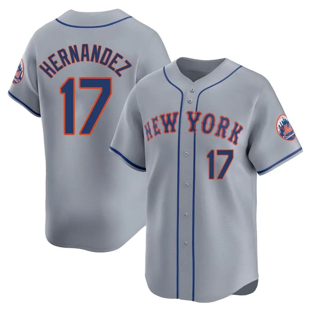 Kooe NY.Mets #17 Keith Hernandez Player Gray Road Limited Home Stitched Jerseys