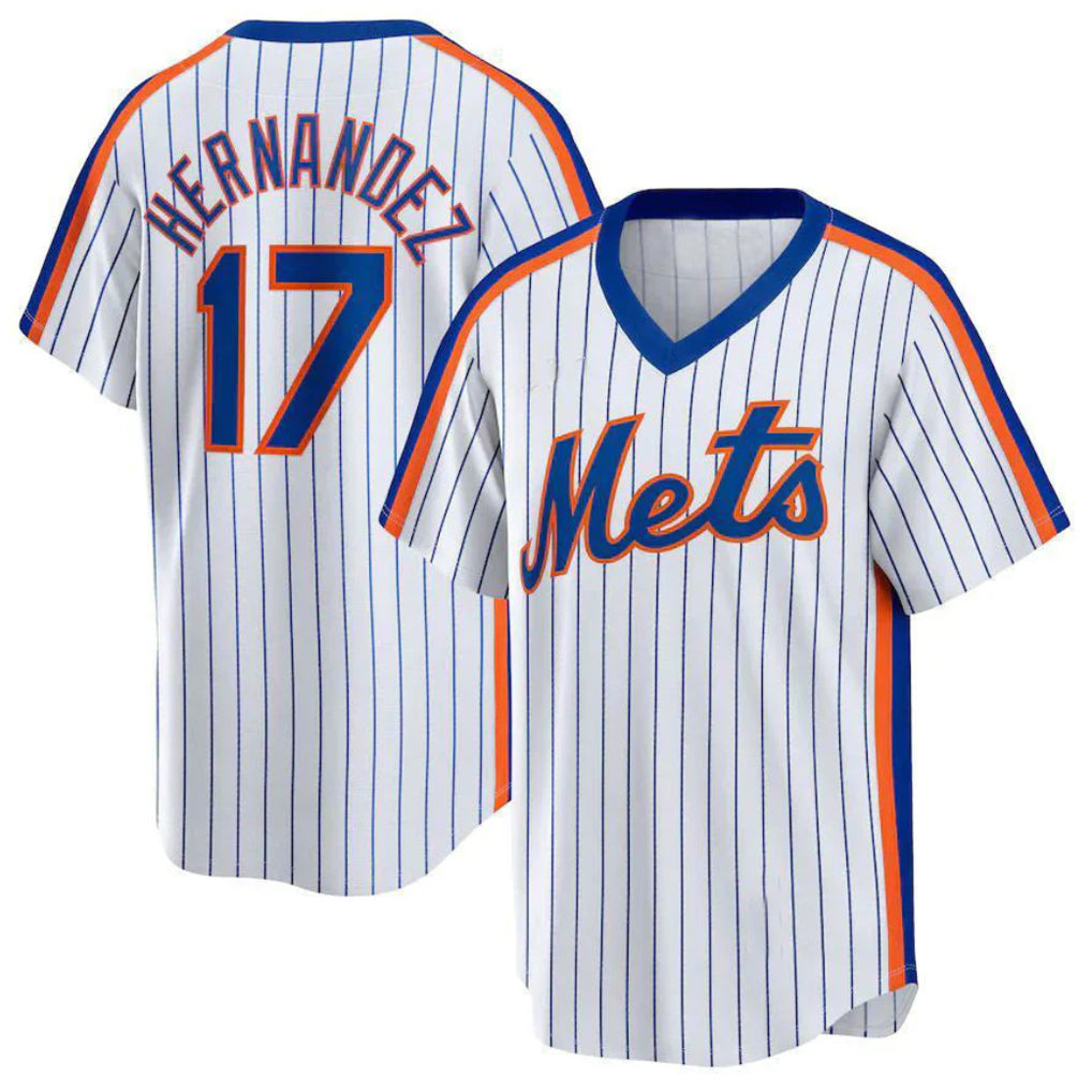 Kooe NY.Mets #17 Keith Hernandez Player White Cooperstown Collection T-shirt Home Stitched Jerseys