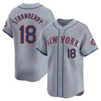 Kooe NY.Mets #18 Darryl Strawberry Player Gray Road Limited Home Stitched Jerseys