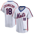 Kooe NY.Mets #18 Darryl Strawberry Player White Cooperstown Collection T-shirt Game Stitched Jerseys